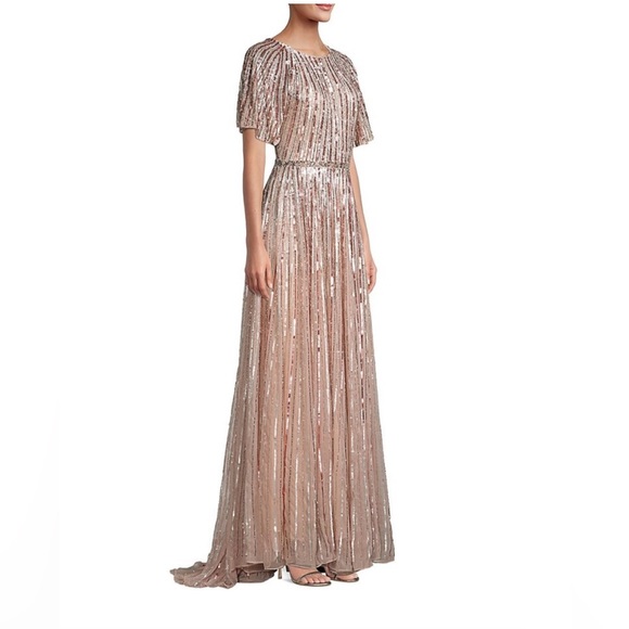 Mac Duggal Dresses & Skirts - MAC DUGGAL - Butterfly- Sleeve Vertical Sequin Evening Gown